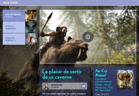 Far Cry Primal Xcom 2 Et Unravel La Presse