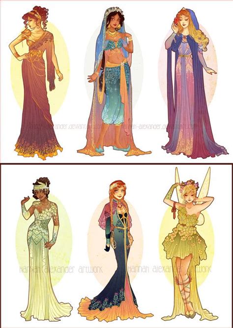 8 X 12 Inch Digital Prints Of Disney Princess Art Noveau Redesigns By