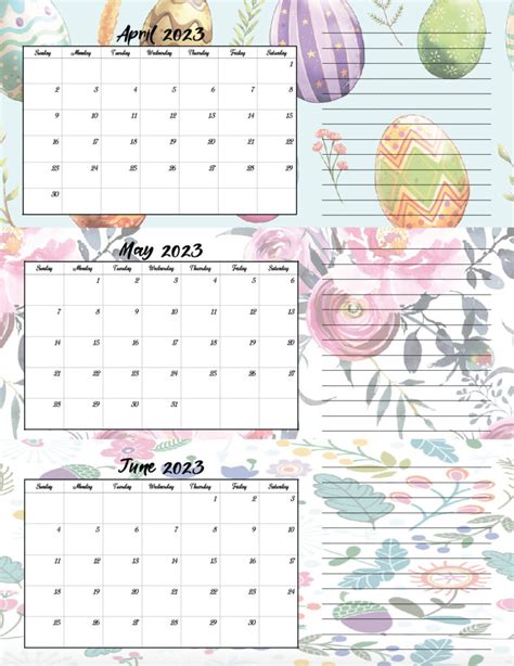 Free Printable 2023 Quarterly Calendars