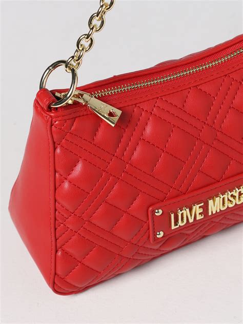 Love Moschino Bag In Quilted Synthetic Leather Red Love Moschino Shoulder Bag Jc4135pp1fla0