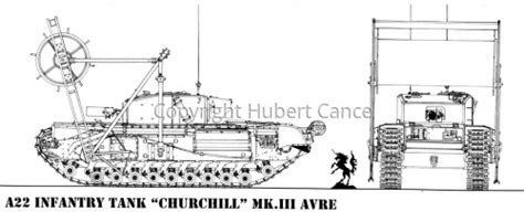 Drawing A22 Infantry Tank Churchill Mkiii Avre Carpet Layer Type C