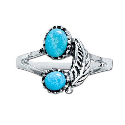 NWR Sterling Silver Western Women S Ring With Genuine Turquoise