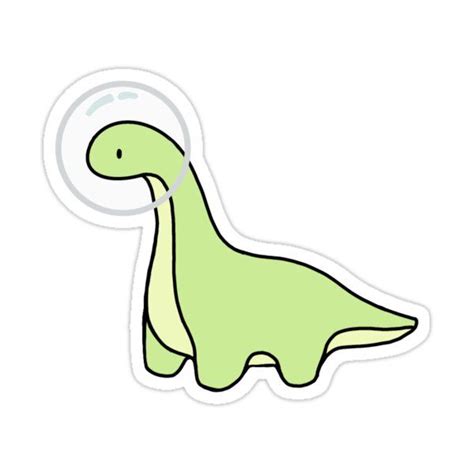 Light Greenastronaut Dinosaur Brontosaurus Brachiosaurus Sticker For