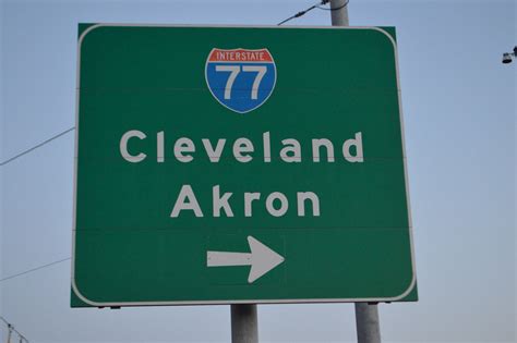 Cleveland Akron Ohio Interstate 77 Green Highway Sign Flickr