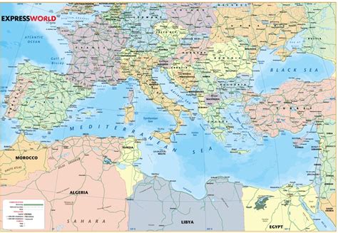 Mar Mediterrraneo Mapas Murales De España Y El Mundo