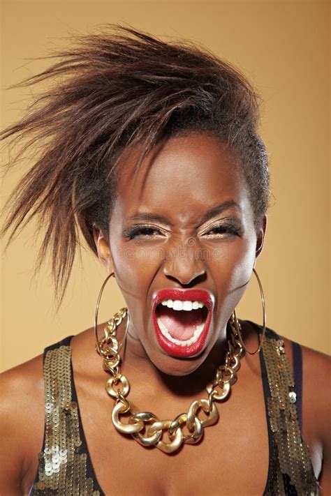 Angry African Woman Screaming Stock Photo Image 22100902
