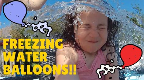 Freezing Water Balloons In Our Paddling Pool Youtube