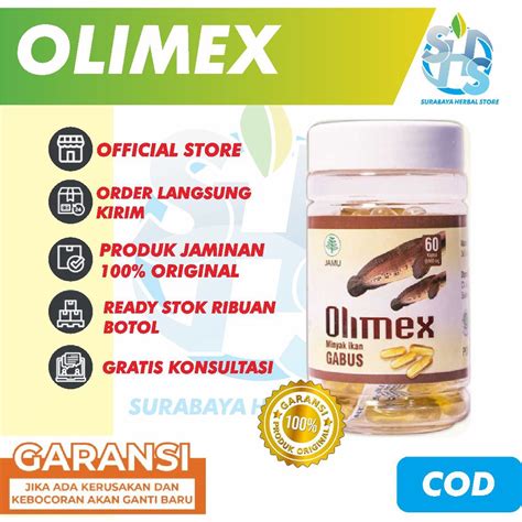 Jual Kapsul Olimex Original Minyak Ikan Gabus Albumin Kutuk Obat Luka Operasi Luar Dalam Dan
