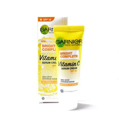 Garnier Bright Complete Vitamin C Serum Cream Spf 36 20 Ml Kemasan