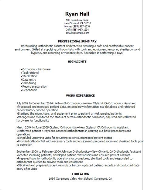 Dental assistants help the dentist during procedures as well as complete some on their own. Orthodontic Assistant Resume Sample - http://resumesdesign.com/orthodontic-assistant-resu ...