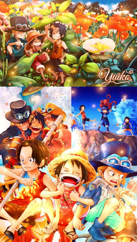 ACE Luffy And Sabo Wallpaper By Yui Yuiko One Piece Gambar
