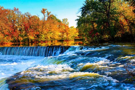 Amazing Autumn Flowing Waterfalls On The River Photograph By Jerry Cowart