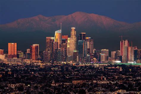 Los Angeles Skyline At Dusk Photograph By Kelley King Fine Art America