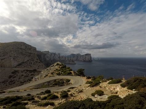 Mountain Curvy Road To The Lighthouse Cap De Formentor Mallorca Spain