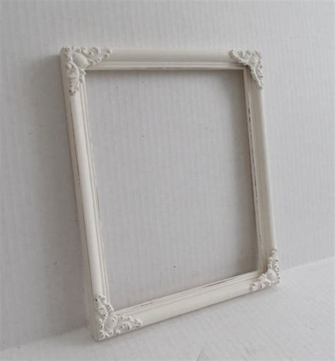 Creamy White 8x10 Picture Frame Vintage Wood Ornate Cottage