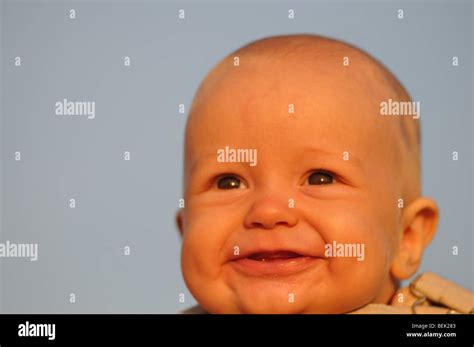 Happy 6 Month Old Baby Boy Smiling Stock Photo Alamy