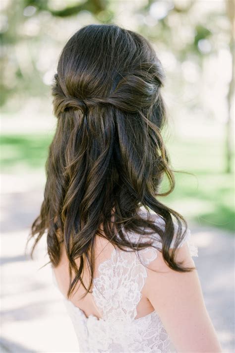 55 Simple Wedding Hairstyles That Prove Less Is More Bridal Hair Half Up Medium Wedding