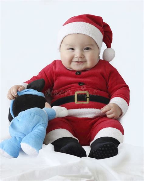 Baby With A Santa Claus Costume Stock Photo Image Of Child Happy