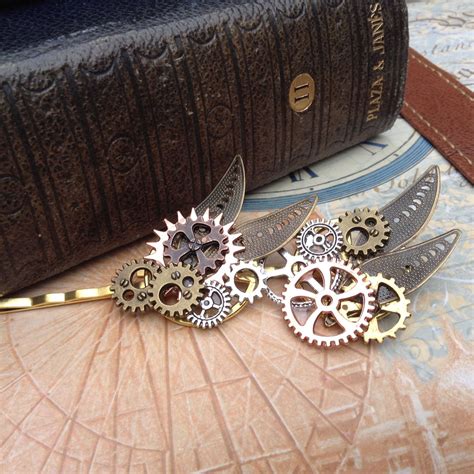 Steampunk Hair Pins With Bronze Filigreescogs And Gears In Various