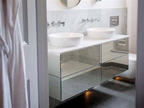 Contact +61 435 031 362. A floating, mirrored sink unit - Bath Bespoke