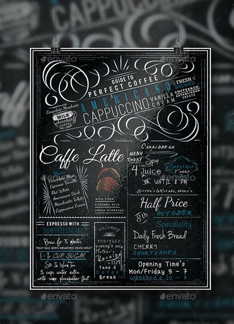 Blackboard Coffee Menu A4 Flyer By Solowork Graphicriver