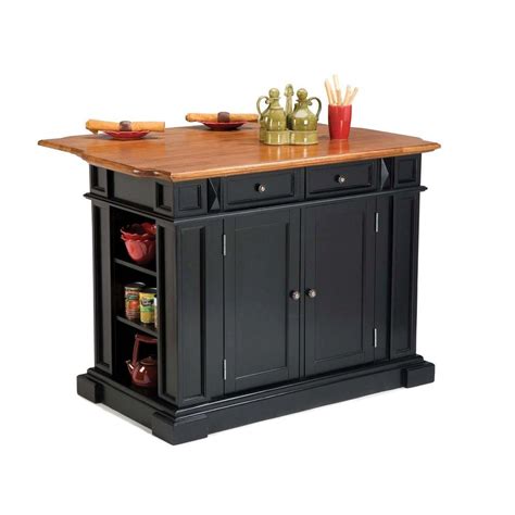 Home Styles Americana Black Kitchen Island With Drop Leaf 5003 94 The