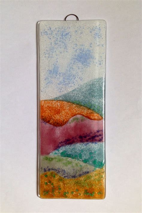 Fiery Hills Fused Glass Panel By Fired Creations Fused Glass Wall Art Fused Glass Artwork