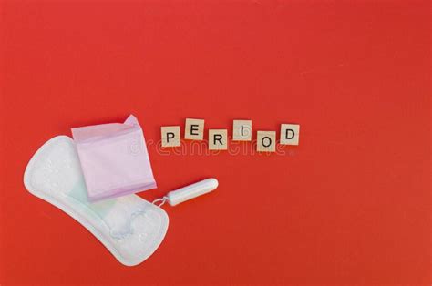 Period Word With Scrabble Letters Pads Tampon High Quality Photo Stock