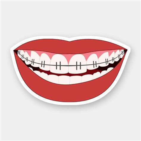 Cartoon Stickers Custom Stickers Braces Smile Teeth Braces Dentist Art Orthodontic