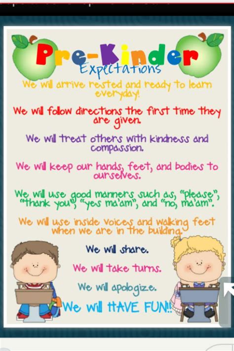 School Rules For Kindergarten David Simchi Levi