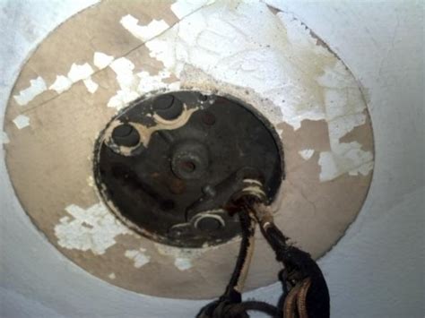 The brace electrical box is 4 diameter and 1 1/2 deep. Old House, Plaster Ceilings.....Ceiling Fan Installation ...