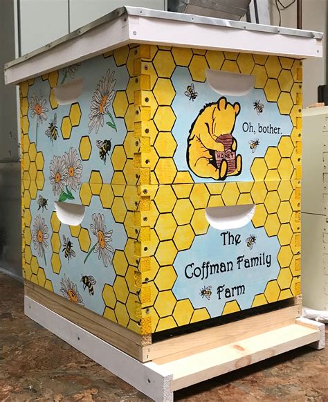 Painted Bee Box Painted Bee Hive Painted Box Bees Daisy Winnie The