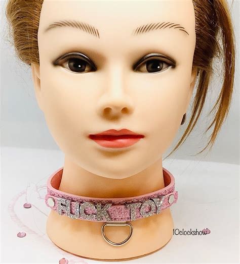 Bdsm Pink Custom Collar Glitter Slave Leash Pull Collar Sub Choke Collar M L Uk EBay