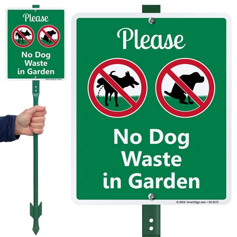 Please No Dog Waste In Garden Lawnboss Sign And Stake Kit Sku K2 0173