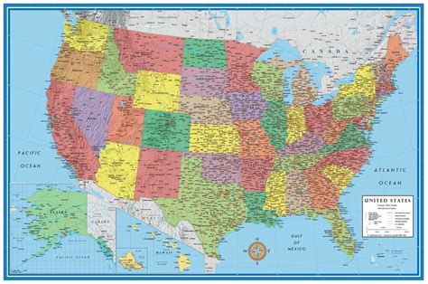 United States Usa Us Classic Wall Map Mural And Poster Ebay