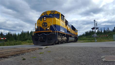 Alaska Railroad Passenger Train Headed North Through Denali National