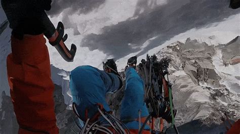 The First Person View Of Climbing A Snowy 22000 Foot Tall Mountain Is
