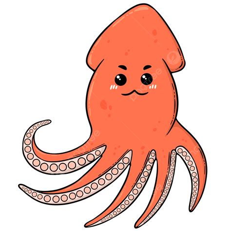 Kawaii Squid Cartoon Squid Squid Illustration Squid Png Transparent