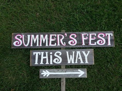 Fun Colorful Party Signs This Way Arrow Sign Rustic Wood