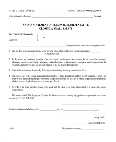 Free 9 Sample Sworn Statement Forms In Ms Word Ms Excel Pdf