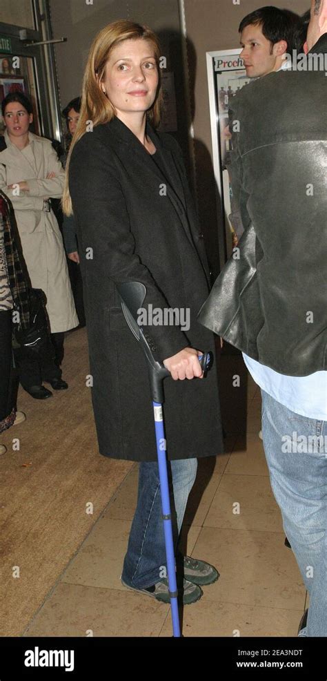 Italo French Actress Chiara Mastroianni With Crutches Attends The