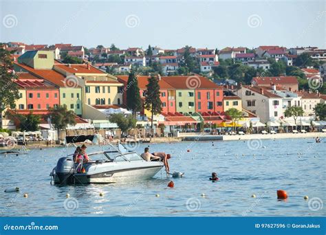 Seafront Of Njivice With Hotel Jadran Editorial Photo Image Of Sunset Summer