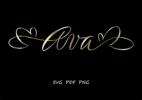 Ava Svg Name Svg Name Clipart Svg Gold Name Svg Girl Name Etsy