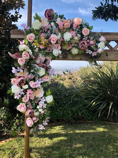 Blush Pink Wedding Ceremony Arch Wedding Flower Arch Wedding Etsy