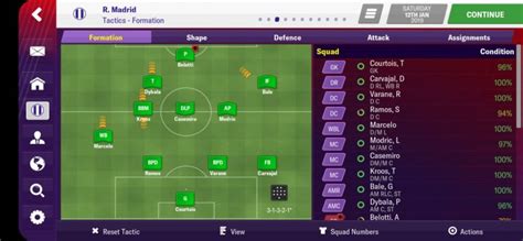 Assymetric Real Madrid Tactic Football Manager 2019 Mobile Fmm Vibe