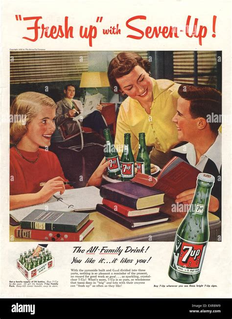 1950s Usa 7up Magazine Advert Stock Photo Alamy