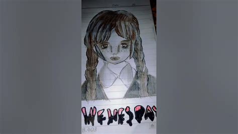 Sketsa Wednesday Addams 😱 Youtube