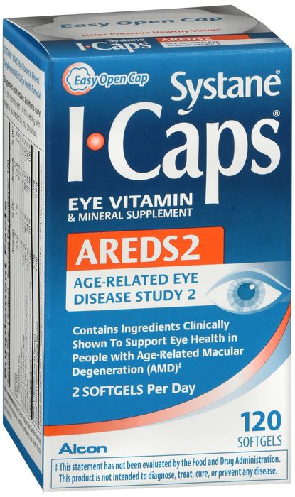 Alcon Systane Icaps Eye Vitamin And Mineral Supplement Areds 2 Formula