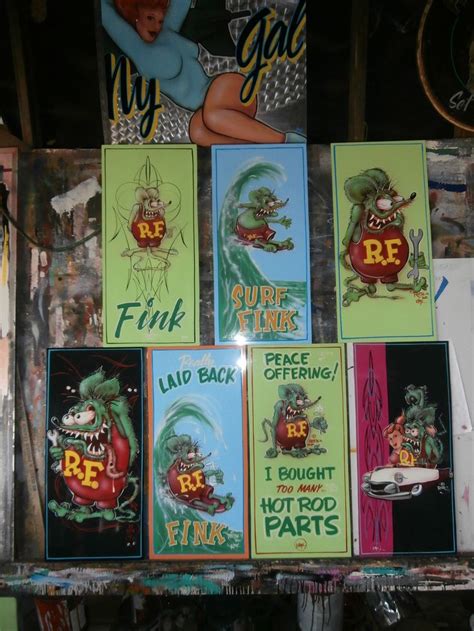 An Easel Full Of Hand Painted Licensed Rat Finks From Dan Keys