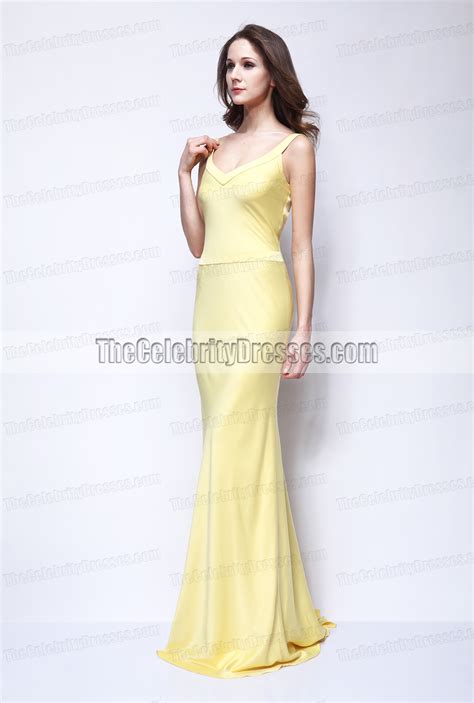 Cheap prom dresses, buy quality weddings & events directly from china suppliers:kate hudson how to lose a guy in 10 days yellow v neck backless floor length satin celebrity prom dress enjoy free shipping worldwide! Kate Hudson How to Lose a Guy in 10 Days Yellow dress For sale - TheCelebrityDresses